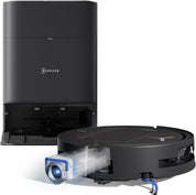 ECOVACS Deebot T80 Omni Robot Vacuum Cleaner with Mop Function, 18,000 Pa, OZMO Roller Mop Roller with Continuous Fresh Water Self-Cleaning, ZeroTangle 3.0, Mop Wash with 40-75°C Hot Water, Black