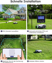 ANTHBOT Genie Mähroboter ohne Begrenzungskabel 3600 m², Full Band RTK + 4-Augen-Vision Roboter-Rasenmäher, 30+ Mehrzonen-Management, KI-Intelligente Hindernisvermeidung & Rasenpflege - Genie 3000